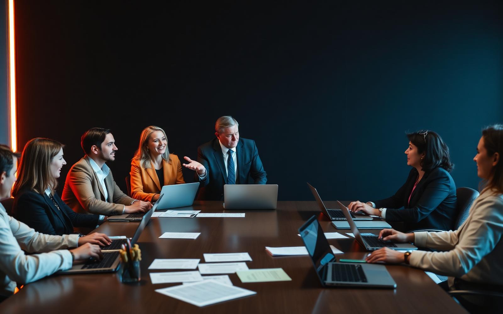 Executive leadership team reviewing AI transformation progress